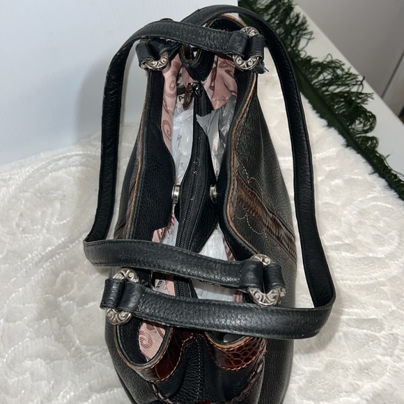 Brighton black leather hand shoulder bag 1 - Picture 10 of 13